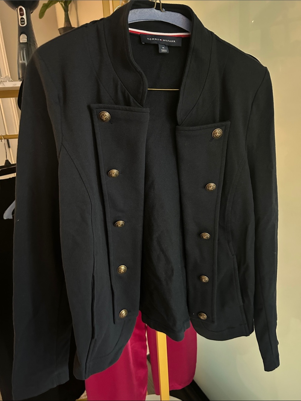 Tommy Hilfiger Women's Navy Blue Military-Style Jacket